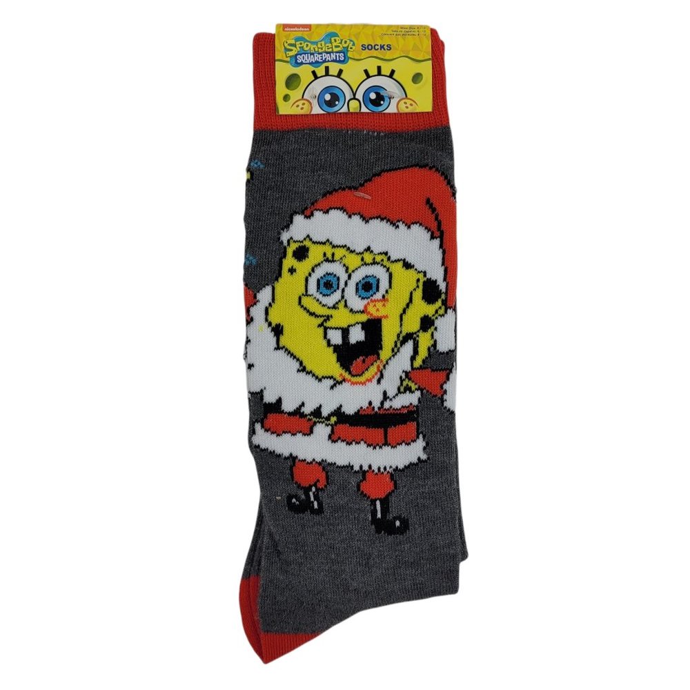SpongeBob Squarepants "Santa OH JOY" Christmas Socks, Crew Socks
